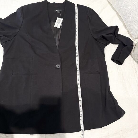Torrid Ponte Collarless Blazer Stretch Size 4X Plus Size Black One Button Front - Picture 15 of 15
